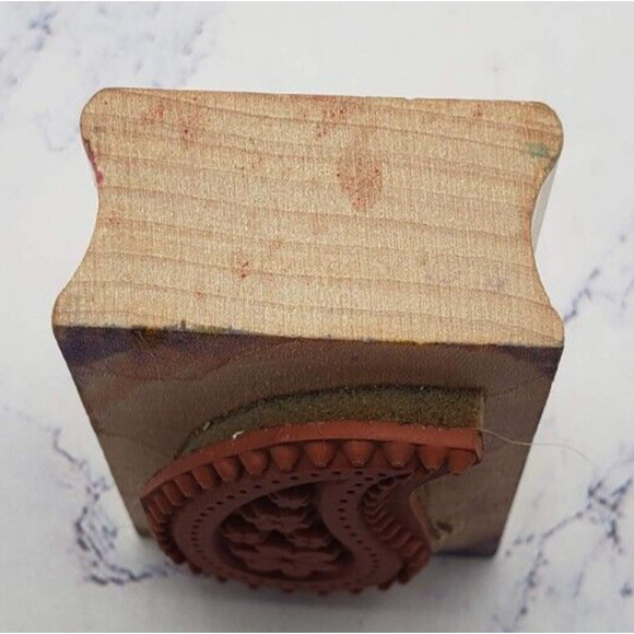 Hero Arts Paisley Teardrop Pattern With Flowers Wood Mounted Rubber Stamp C4617 - Picture 3 of 7